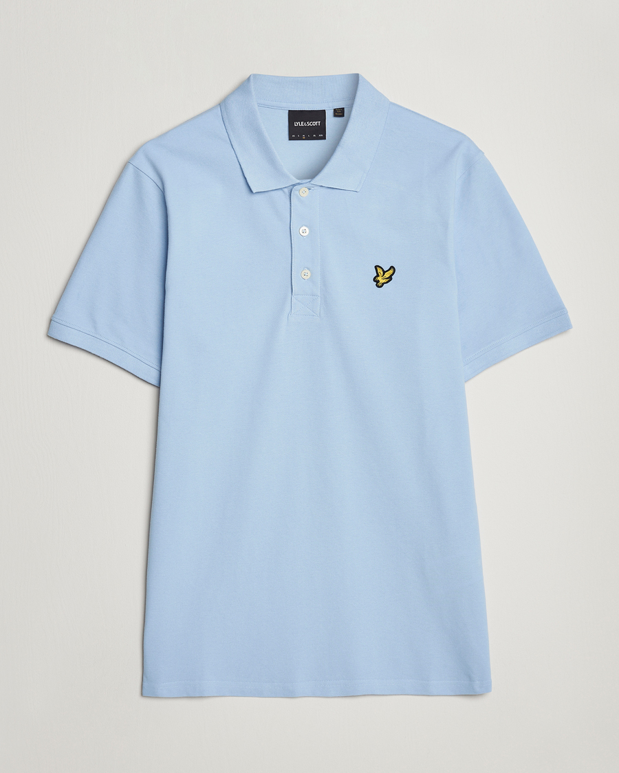 Mies | Pikeet | Lyle & Scott | Plain Pique Polo Light Blue