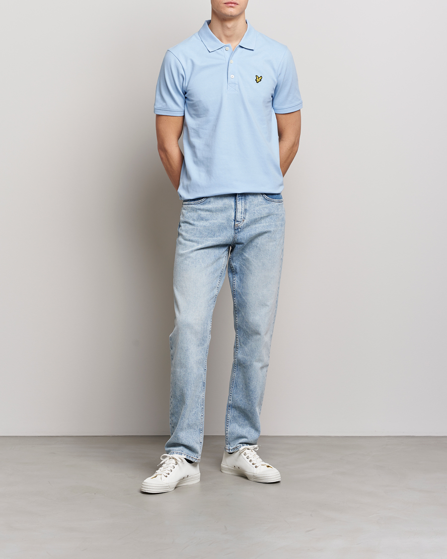 Mies | Pikeet | Lyle & Scott | Plain Pique Polo Light Blue