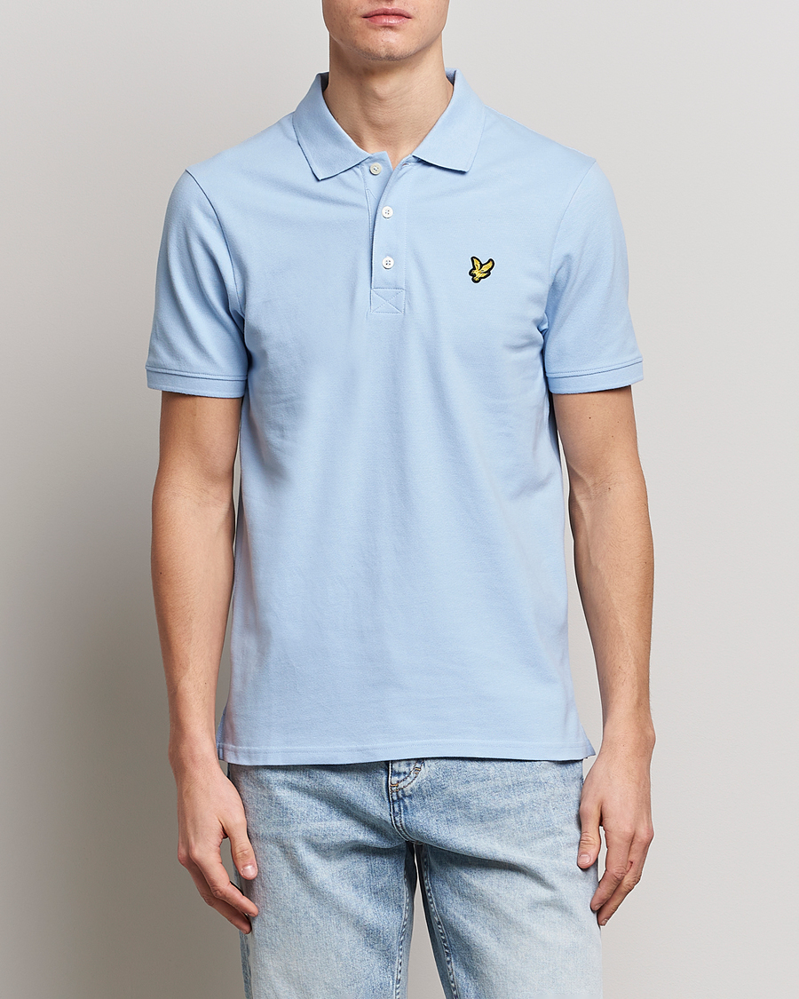 Mies | Pikeet | Lyle & Scott | Plain Pique Polo Light Blue