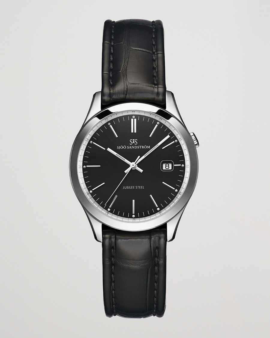 Mies | Sjöö Sandström Jubilee Steel Quartz 40mm Black/Black Calf | Sjöö Sandström | Jubilee Steel Quartz 40mm Black/Black Calf