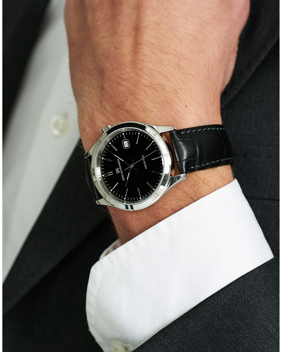 Mies | Sjöö Sandström Jubilee Steel Quartz 40mm Black/Black Calf | Sjöö Sandström | Jubilee Steel Quartz 40mm Black/Black Calf