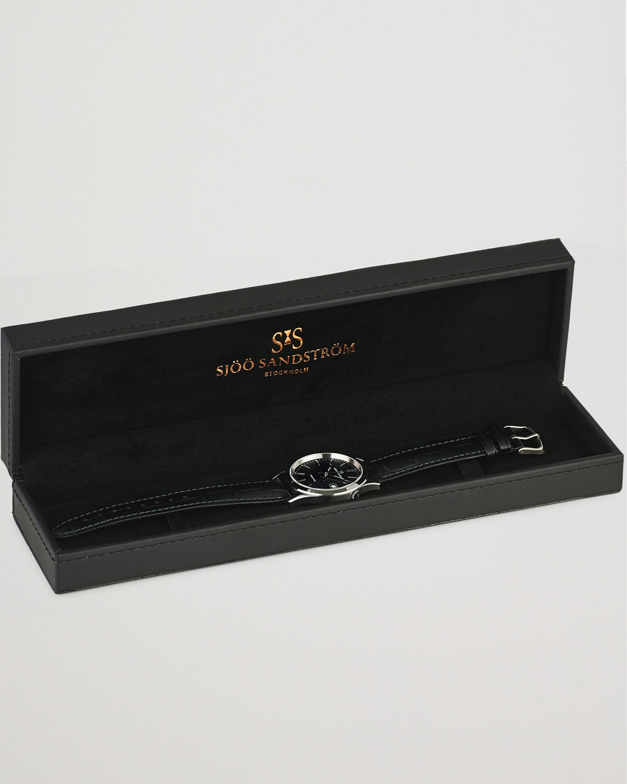 Mies | Sjöö Sandström Jubilee Steel Quartz 40mm Black/Black Calf | Sjöö Sandström | Jubilee Steel Quartz 40mm Black/Black Calf