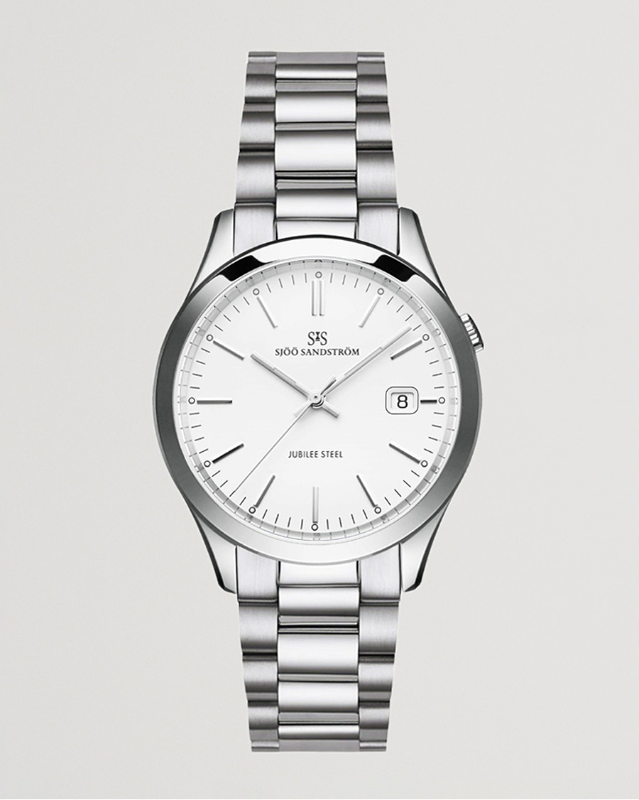Mies | Sjöö Sandström Jubilee Steel Quartz 40mm White/Steel | Sjöö Sandström | Jubilee Steel Quartz 40mm White/Steel