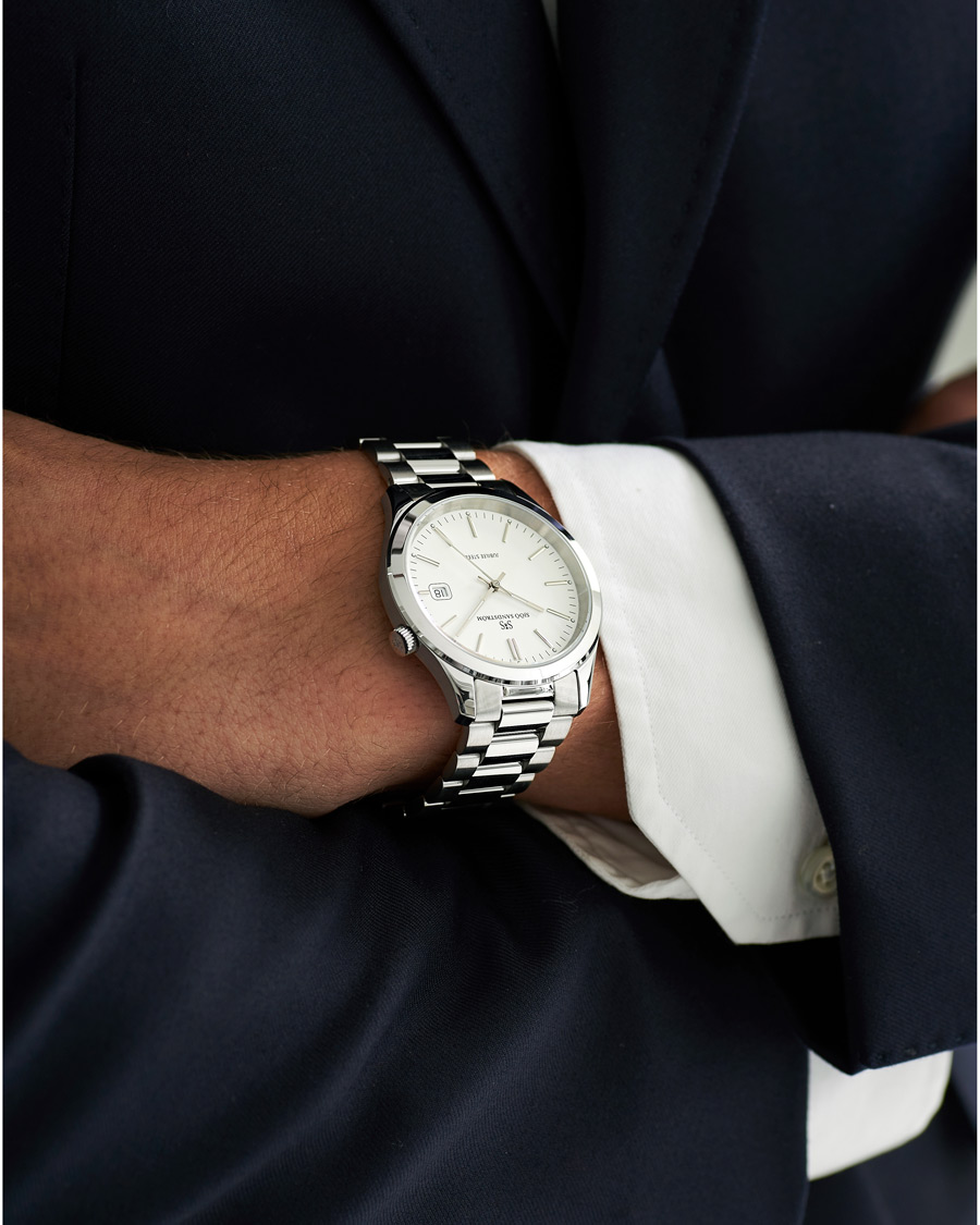 Mies | Sjöö Sandström Jubilee Steel Quartz 40mm White/Steel | Sjöö Sandström | Jubilee Steel Quartz 40mm White/Steel
