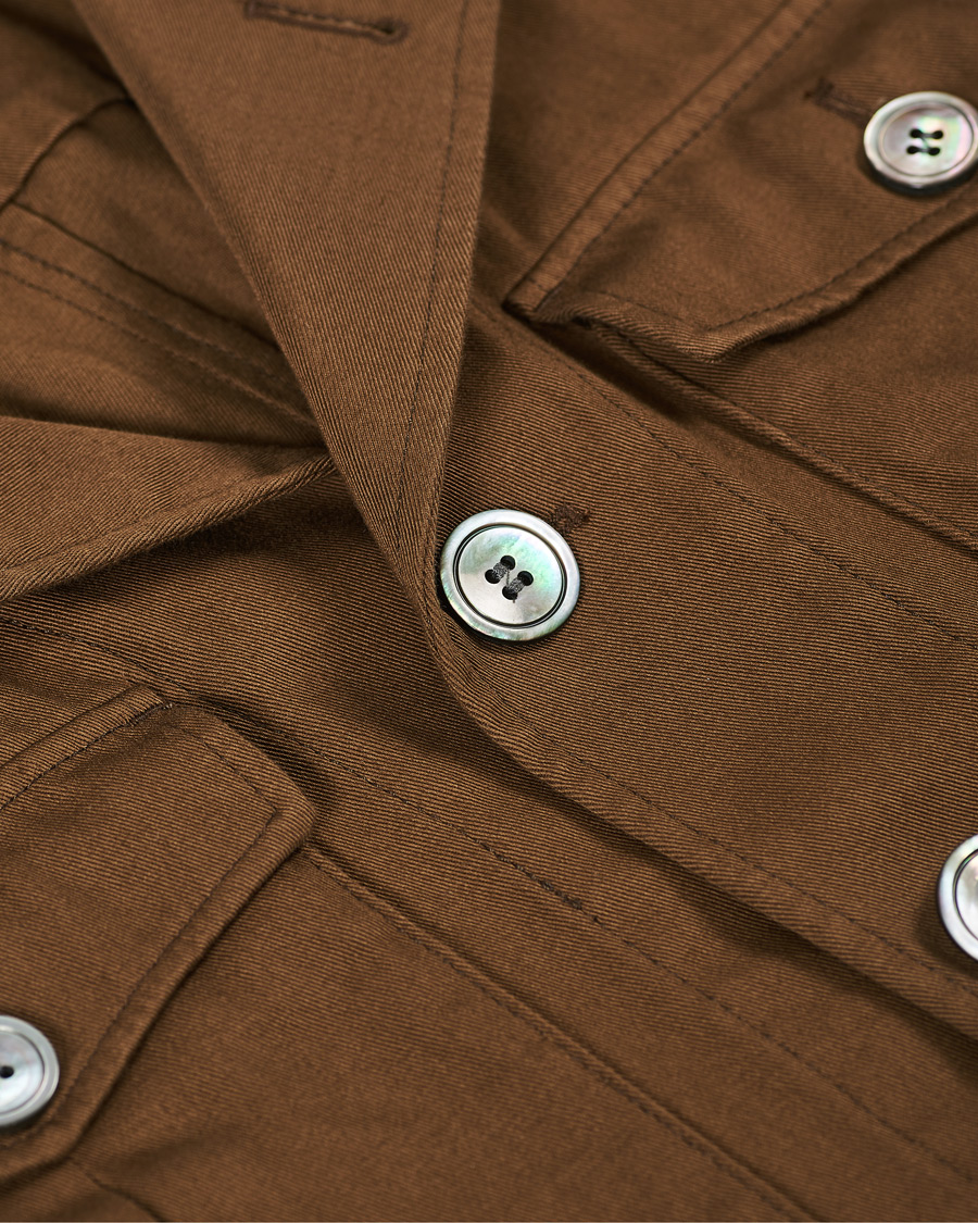 Mies | Kauluspaidat | Oscar Jacobson | Westwood Washed Cotton Shirt Jacket Army Brown