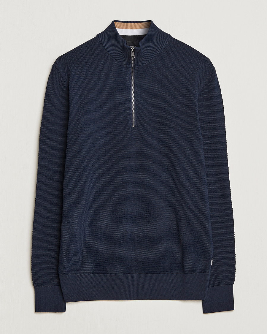 Mies | Puserot | BOSS BLACK | Ebrando Half-Zip Dark Blue