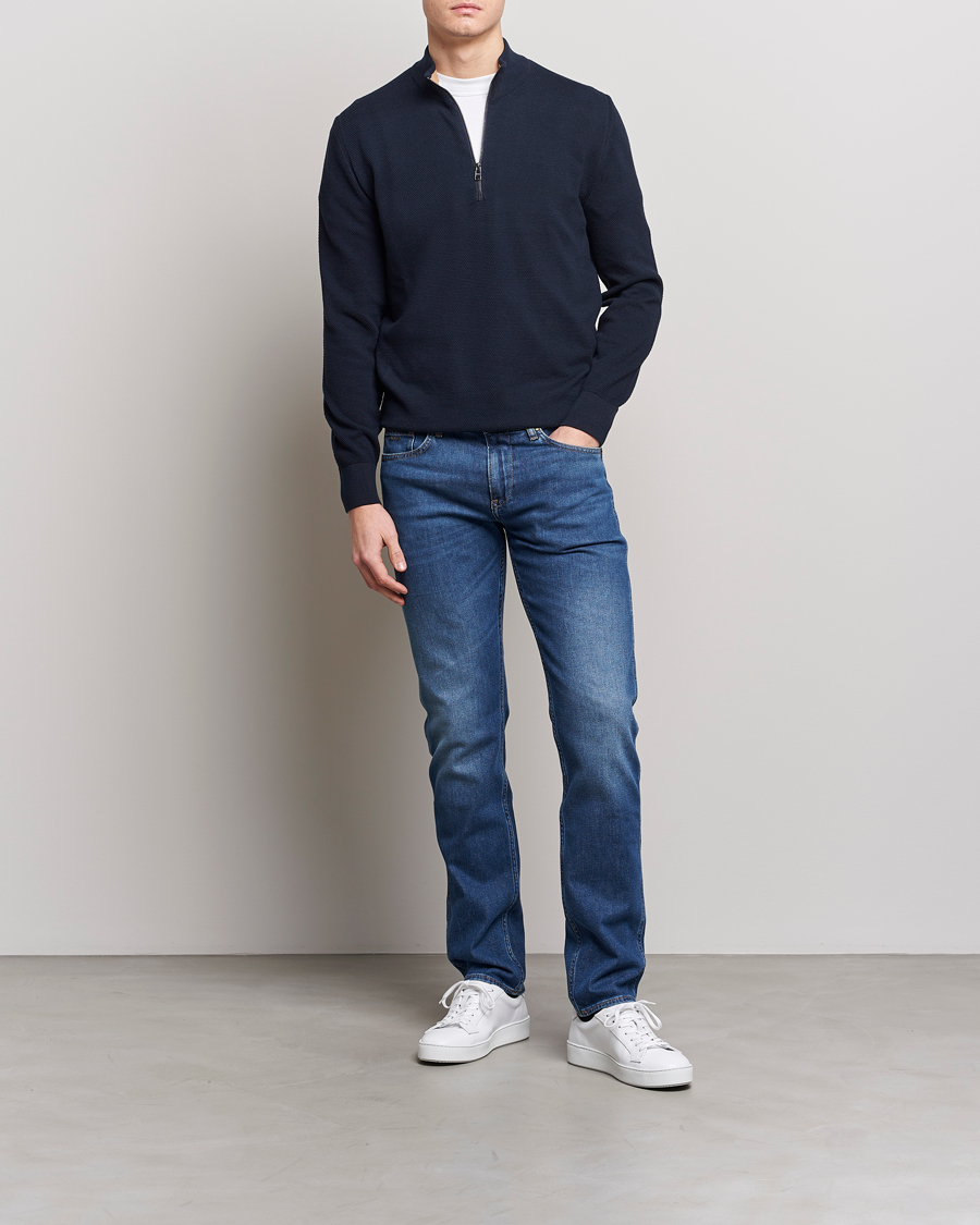 Mies | Puserot | BOSS BLACK | Ebrando Half-Zip Dark Blue