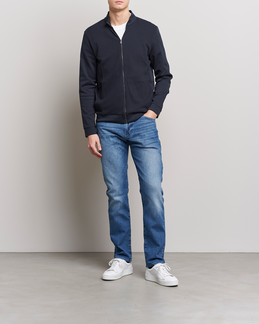 Mies | Puserot | BOSS BLACK | Skiles Knitted Full-Zip Sweater Dark Blue