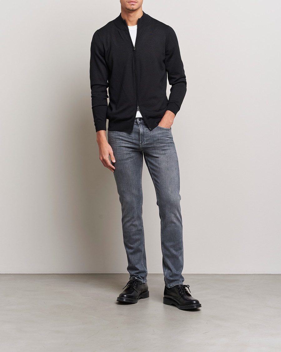 Mies | Vetoketjulliset puserot | BOSS | Balonso Full-Zip Sweater Black