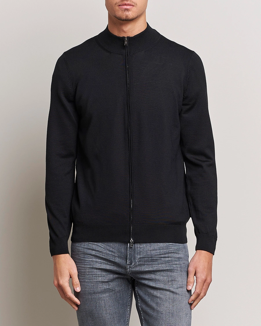 Mies |  | BOSS BLACK | Balonso Full-Zip Sweater Black