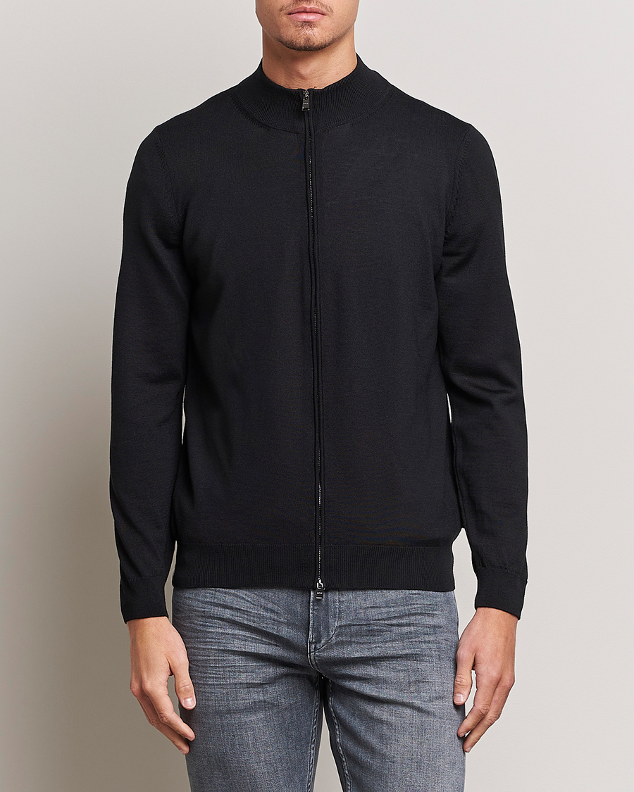 Mies | Puserot | BOSS BLACK | Balonso Full-Zip Sweater Black