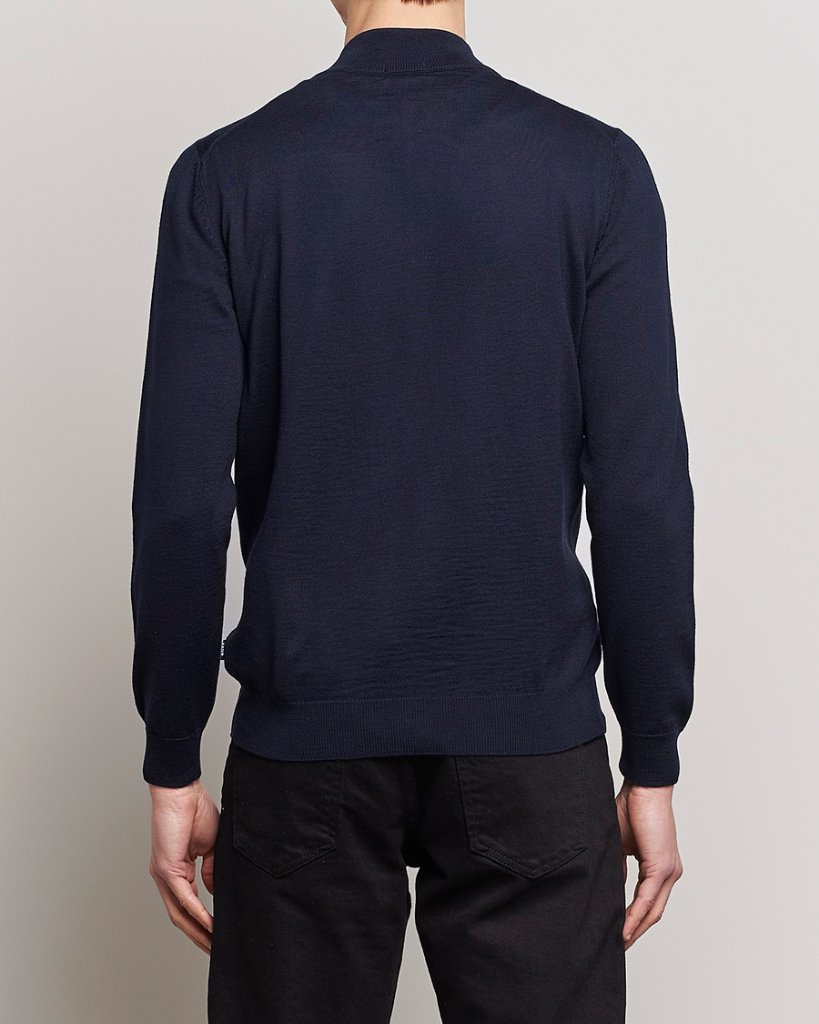 Mies | Puserot | BOSS BLACK | Balonso Full-Zip Sweater Dark Blue