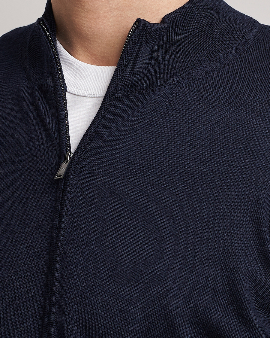 Mies | Puserot | BOSS BLACK | Balonso Full-Zip Sweater Dark Blue