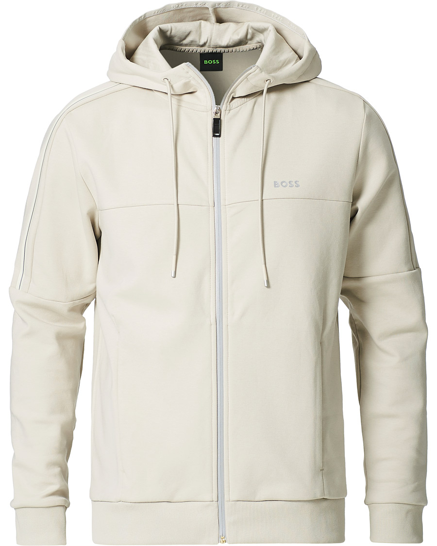 Mies | Puserot | BOSS GREEN | BOSS Athleisure Saggy Full Zip Hoodie Light Beige