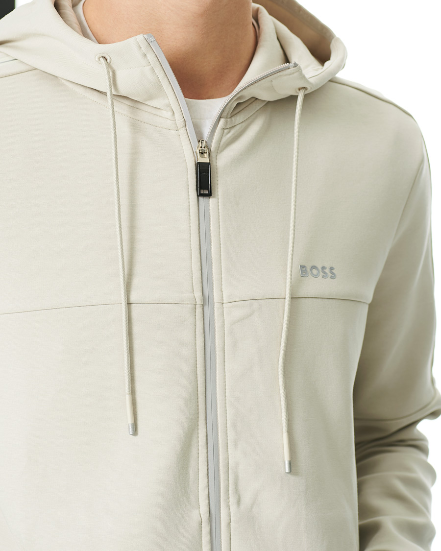 Mies | Puserot | BOSS GREEN | BOSS Athleisure Saggy Full Zip Hoodie Light Beige