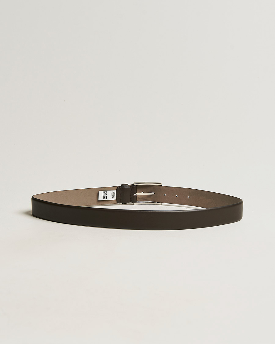 Mies | Sileät vyöt | BOSS BLACK | Barnabie Leather Belt 3,5 cm Dark Brown
