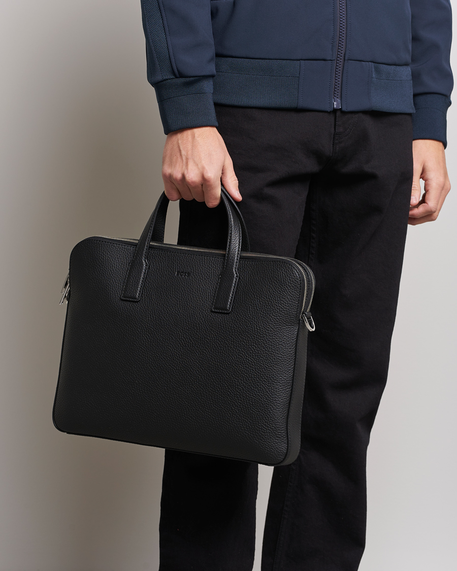 Mies | Laukut | BOSS BLACK | Crosstown Slim Computer Leather Bag Black