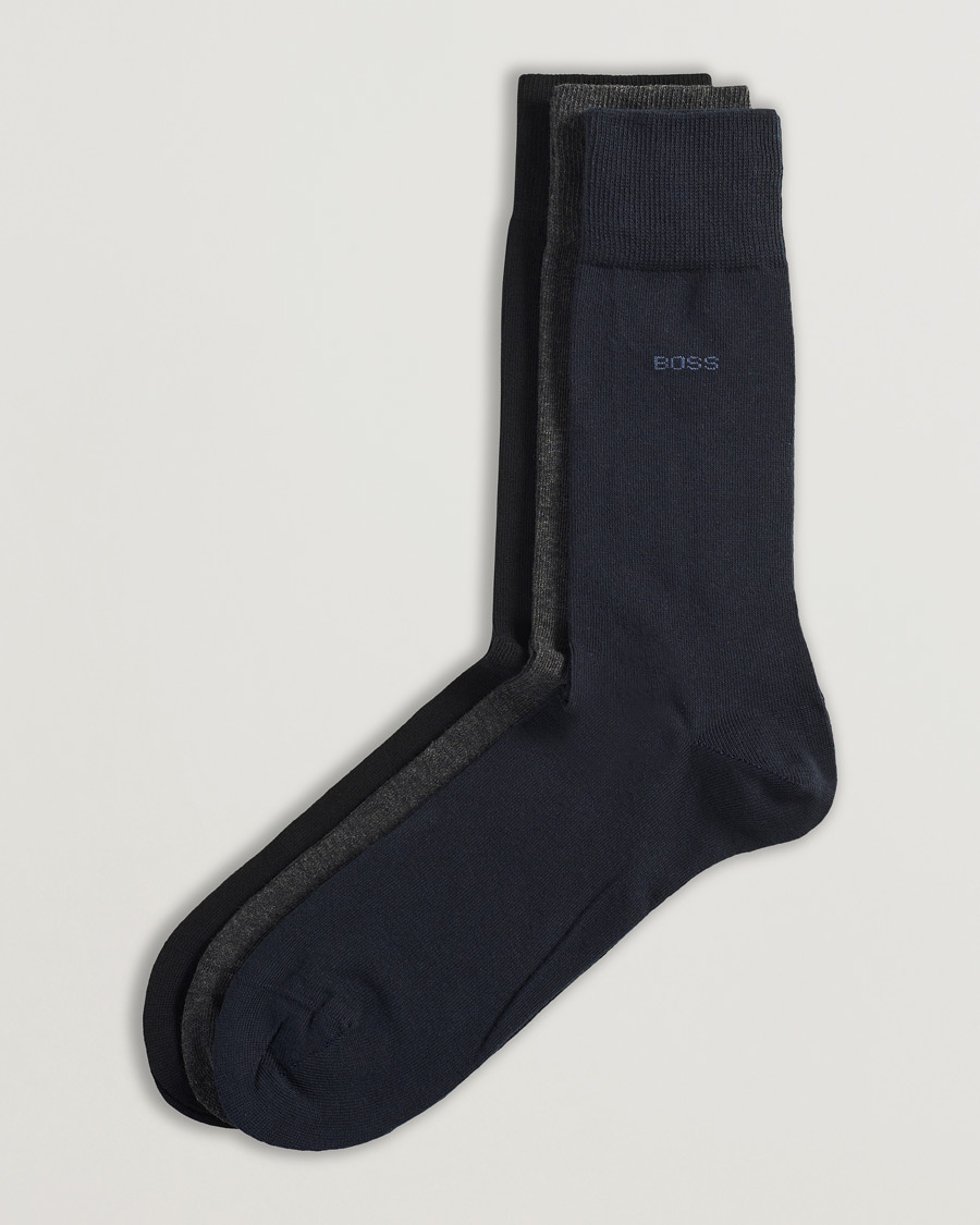 Mies | Alusvaatteet | BOSS BLACK | 3-Pack RS Uni Socks Navy/Black/Grey