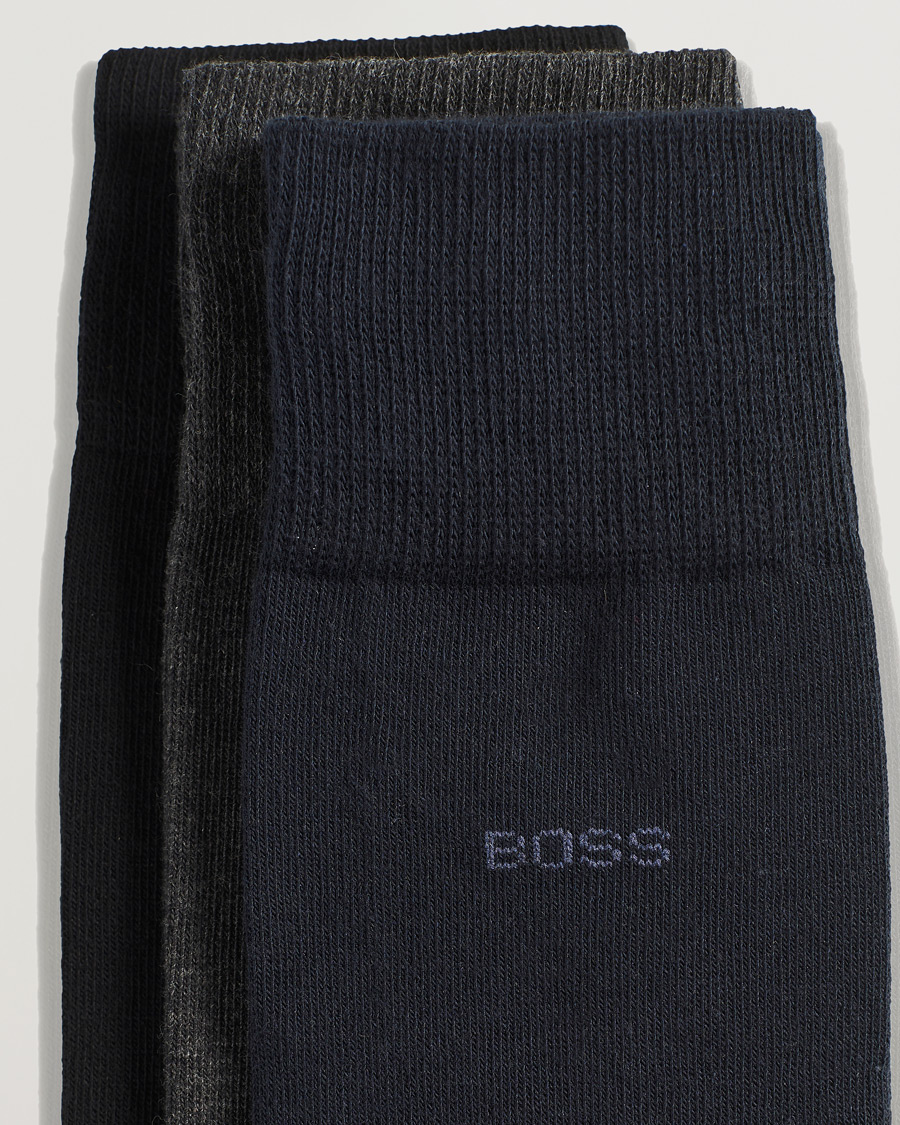 Mies | Alle 50 | BOSS BLACK | 3-Pack RS Uni Socks Navy/Black/Grey