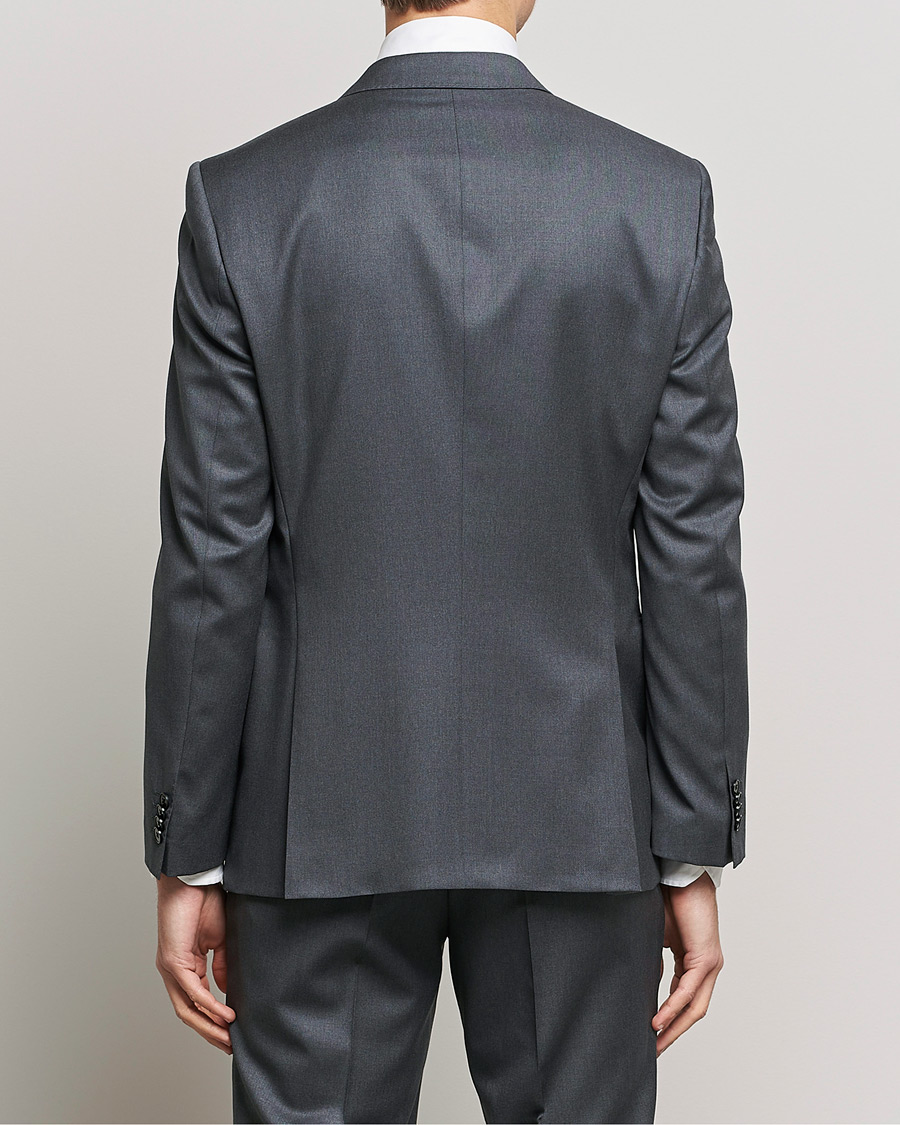Mies | Pikkutakit | BOSS BLACK | Huge Slim Fit Wool Blazer Dark Grey