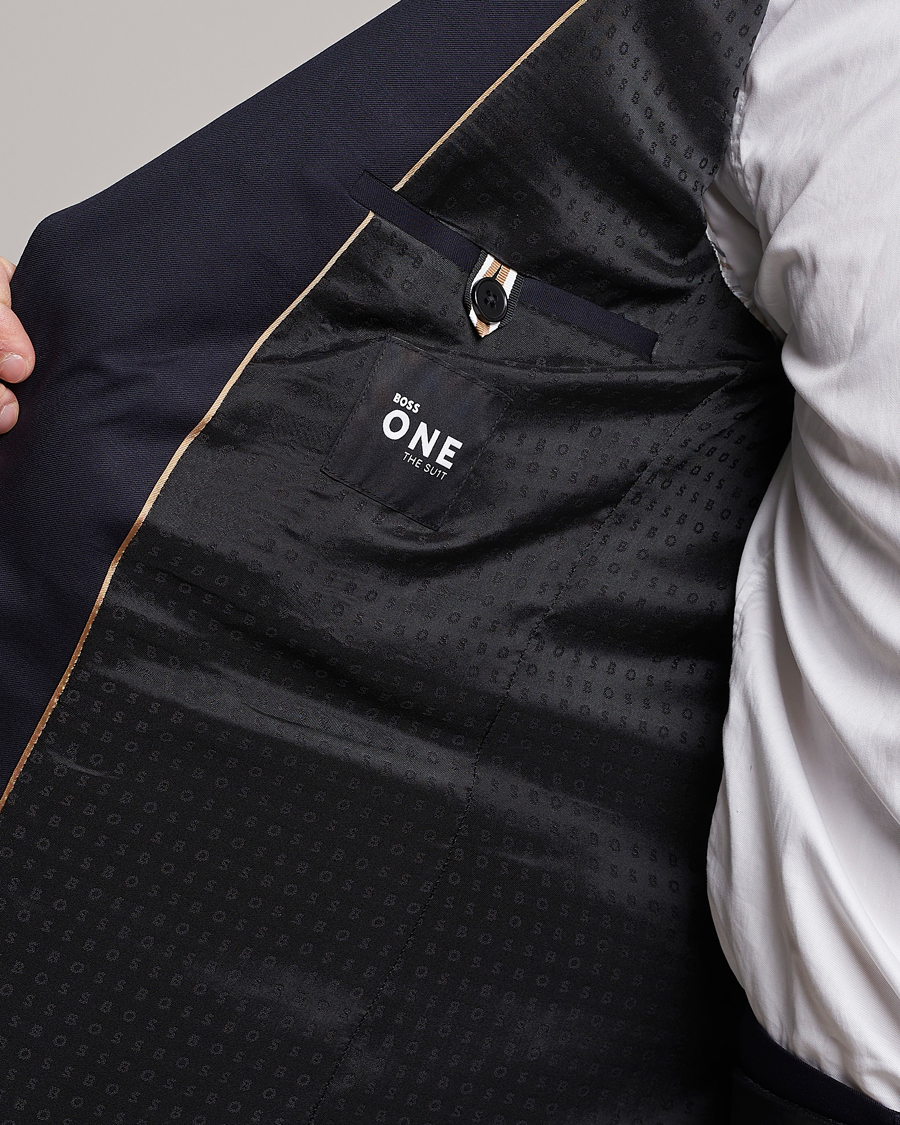Mies | Pikkutakit | BOSS BLACK | Huge Slim Fit Wool Blazer Dark Blue