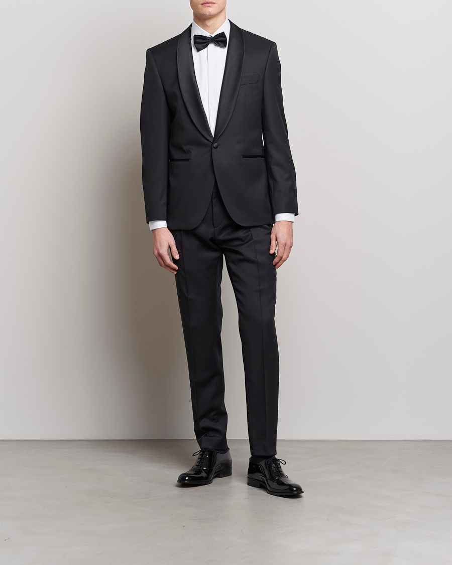 Mies | Housut | BOSS BLACK | Genius Slim Fit Wool Trousers Black