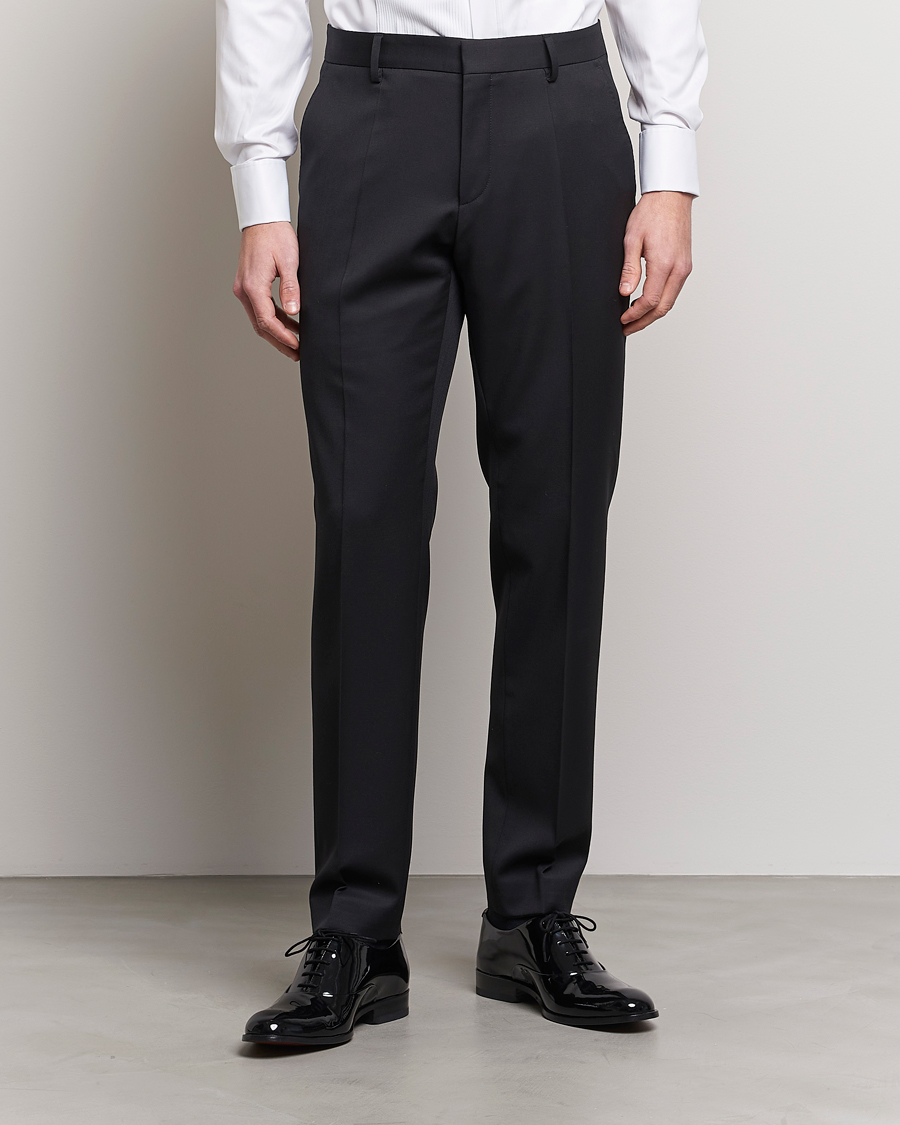 Mies |  | BOSS BLACK | Genius Slim Fit Wool Trousers Black