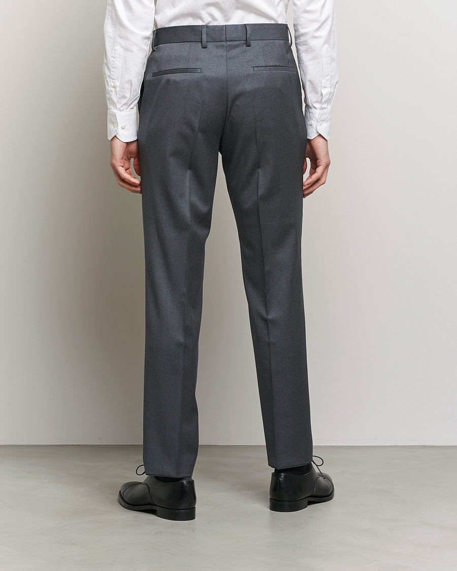 Mies | Housut | BOSS BLACK | Genius Slim Fit Wool Trousers Dark Grey