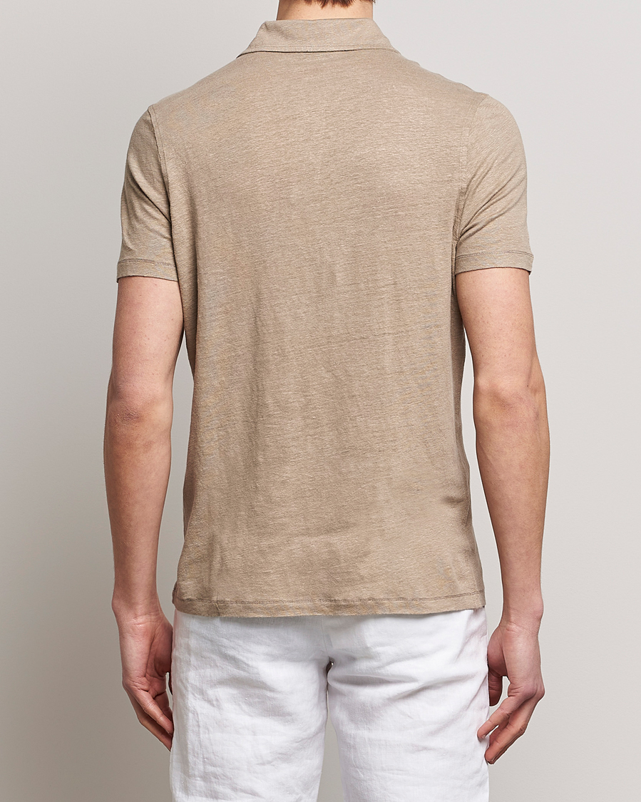 Mies | Pikeet | Stenströms | Linen Polo Shirt Beige