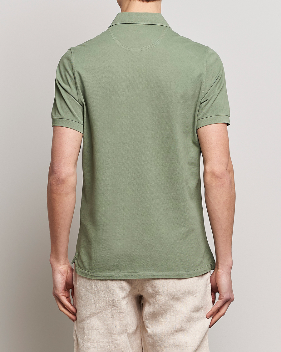 Mies | Pikeet | Stenströms | Pigment Dyed Cotton Polo Shirt Green