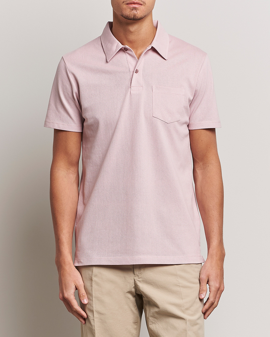 Mies | Sunspel | Sunspel | Riviera Polo Shirt Shell Pink