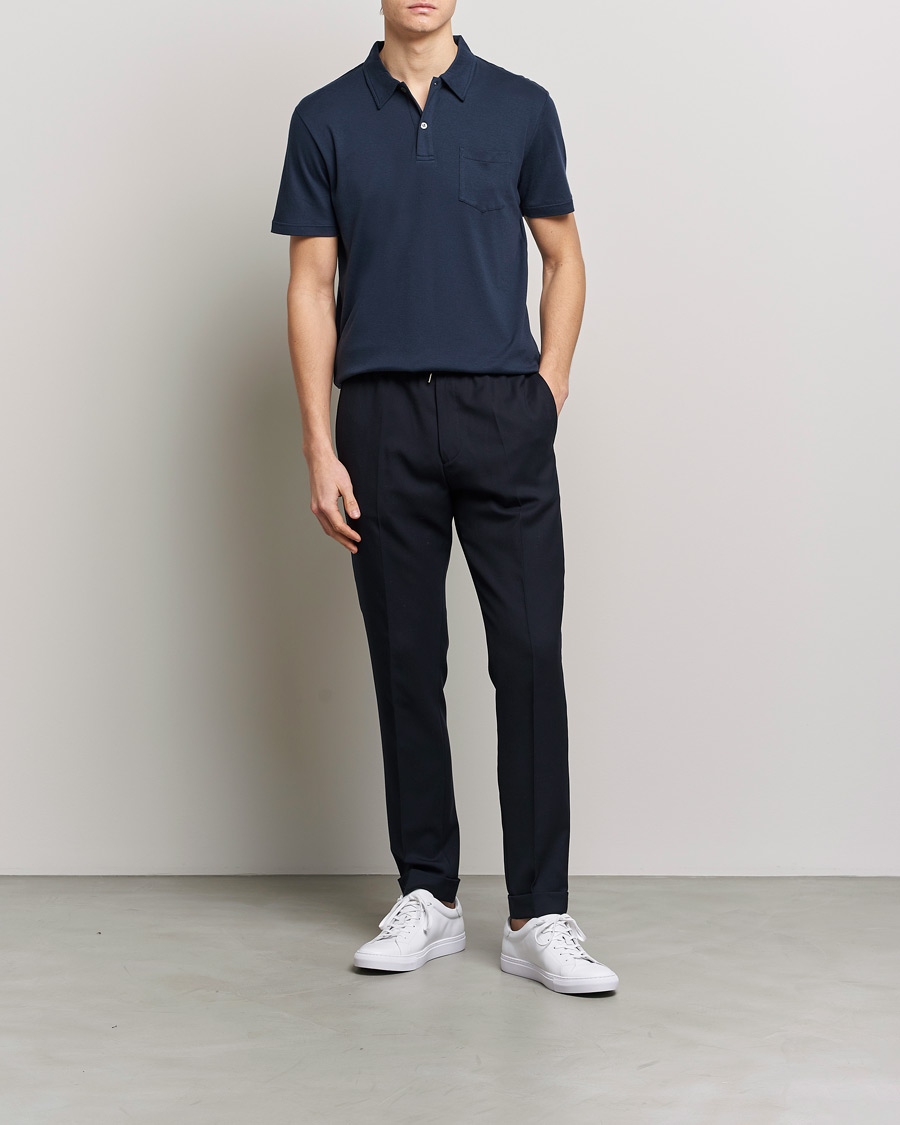Mies | Pikeet | Sunspel | Sea Island Jersey Riviera Polo Navy