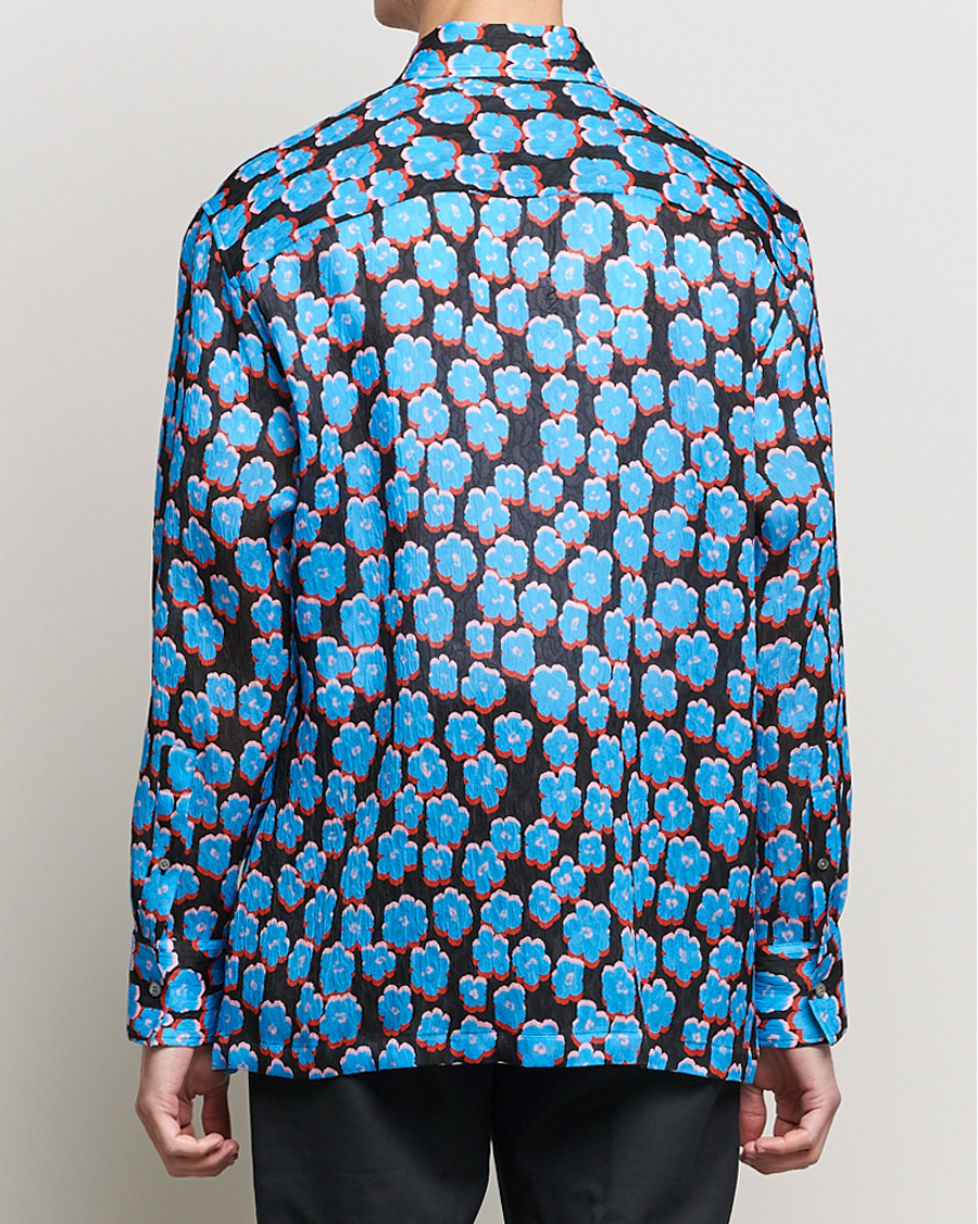 Mies | Kauluspaidat | Lanvin | Printed Flower Shirt Black/Blue