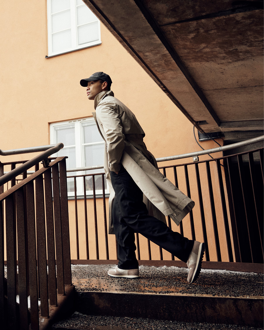 Mies | Takit | Filippa K | Bristol Trench Coat Grey Beige