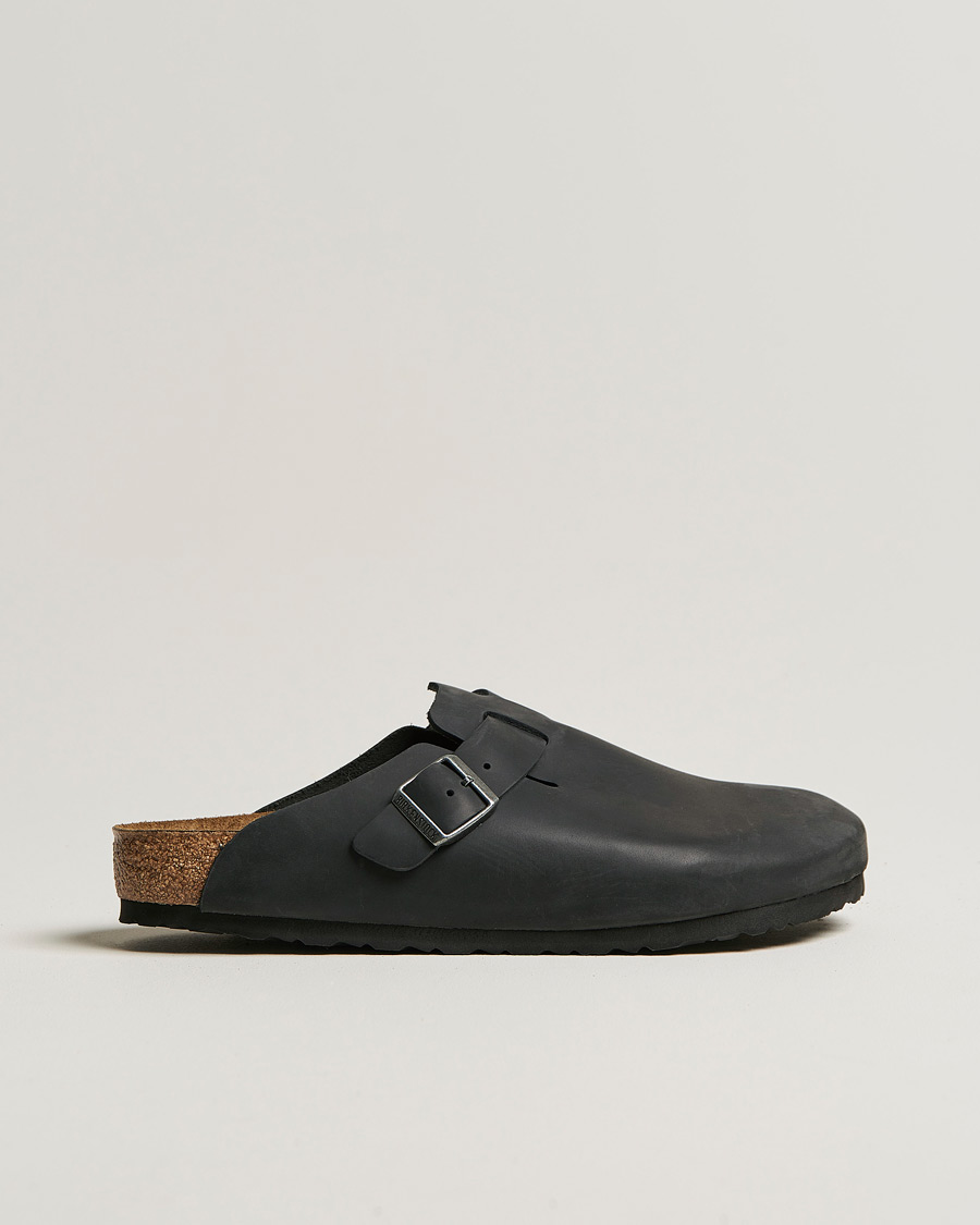 Mies | Sandaalit ja tohvelit | BIRKENSTOCK | Boston Classic Footbed Black Oiled Leather