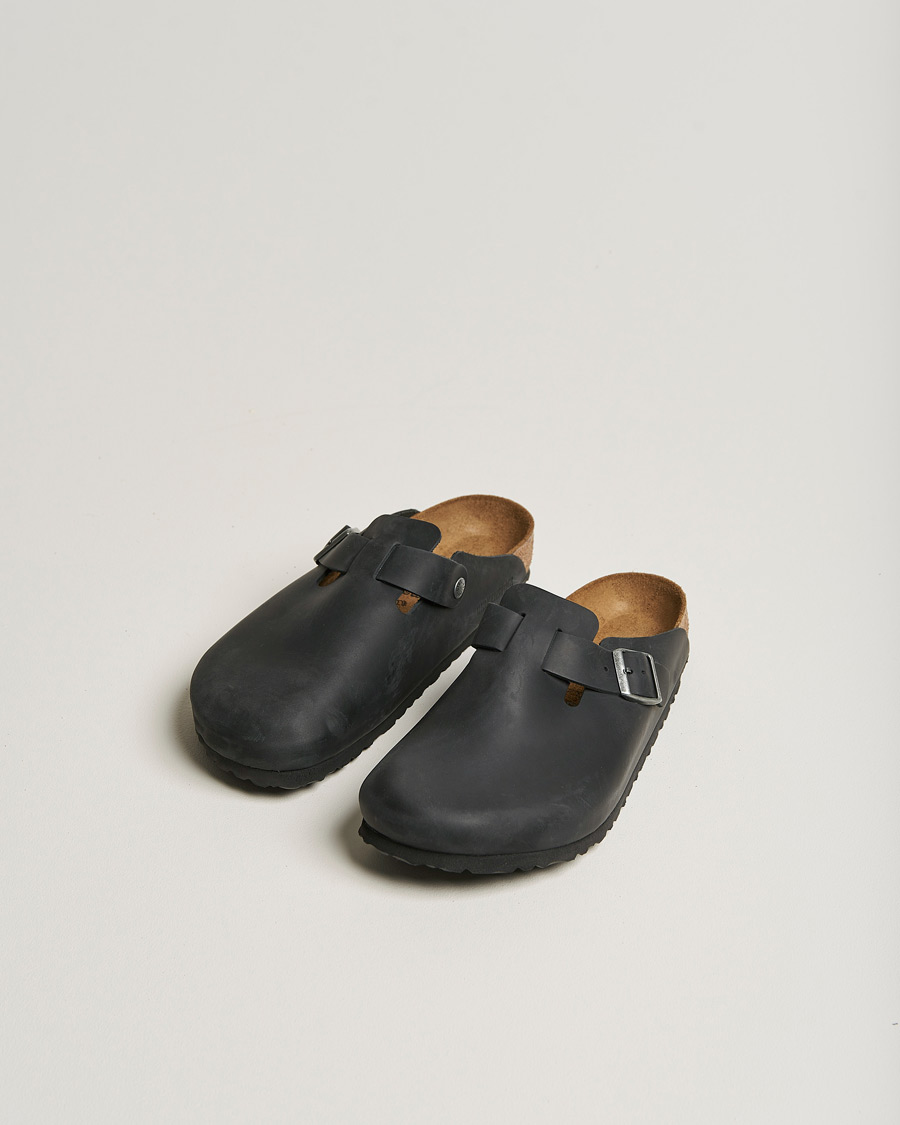 Mies | Sandaalit ja tohvelit | BIRKENSTOCK | Boston Classic Footbed Black Waxy Leather
