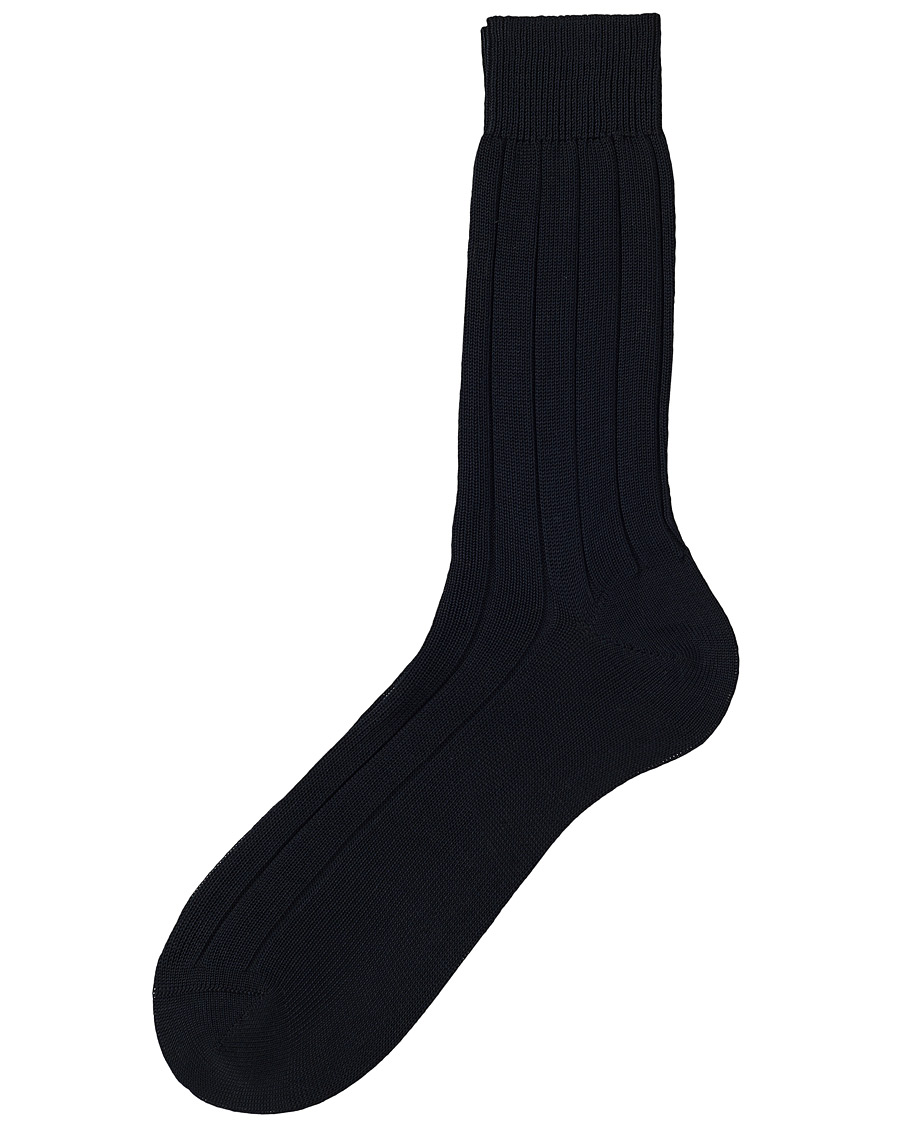 Miehet |  | Bresciani | Wide Ribbed Cotton Socks Navy