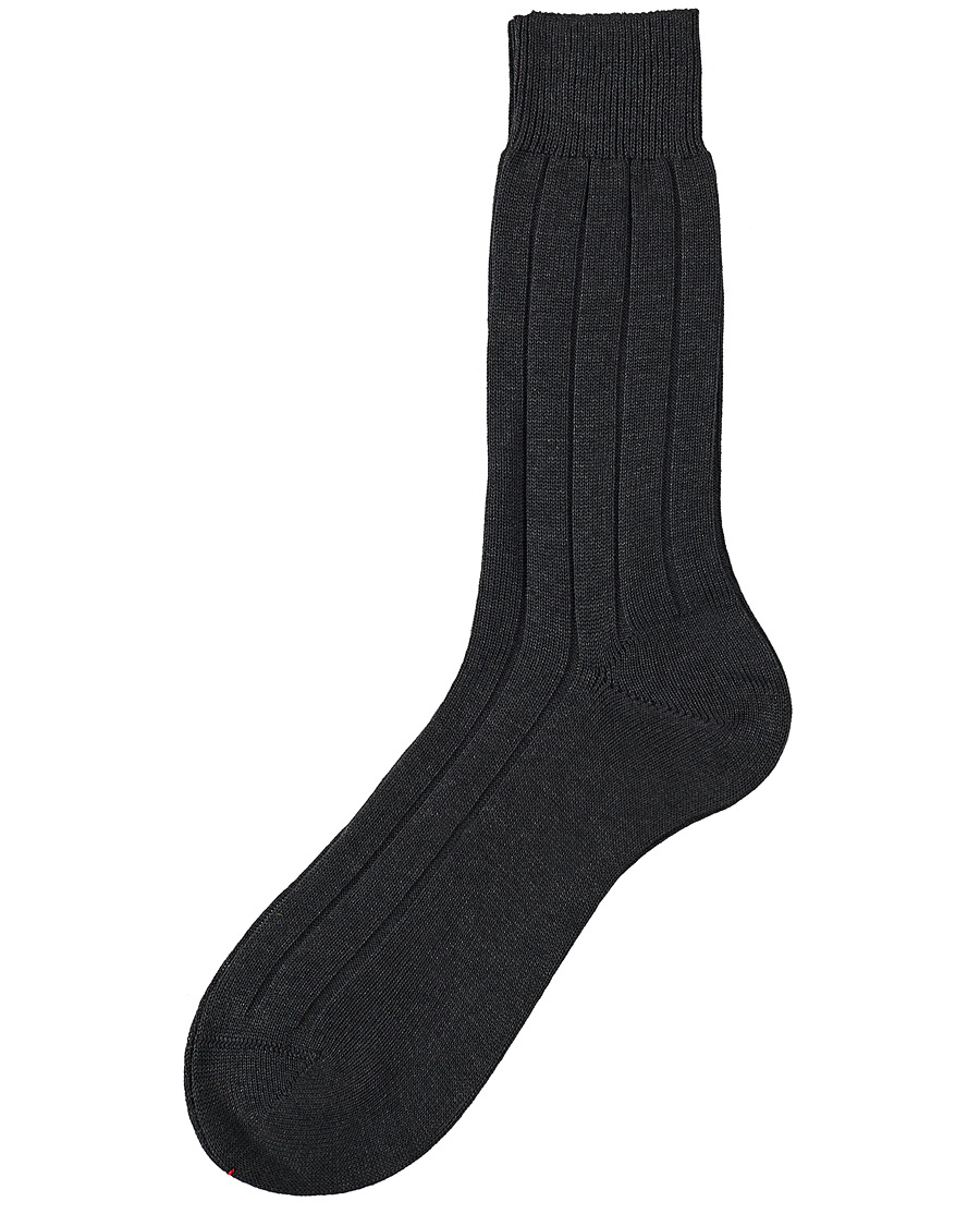 Miehet |  | Bresciani | Wide Ribbed Cotton Socks Charcoal