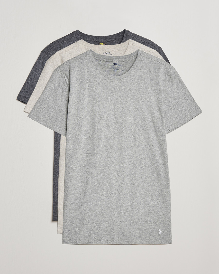 Mies | T-paidat | Polo Ralph Lauren | 3-Pack Crew Neck T-Shirt Grey Heather/Grey/Charcoal