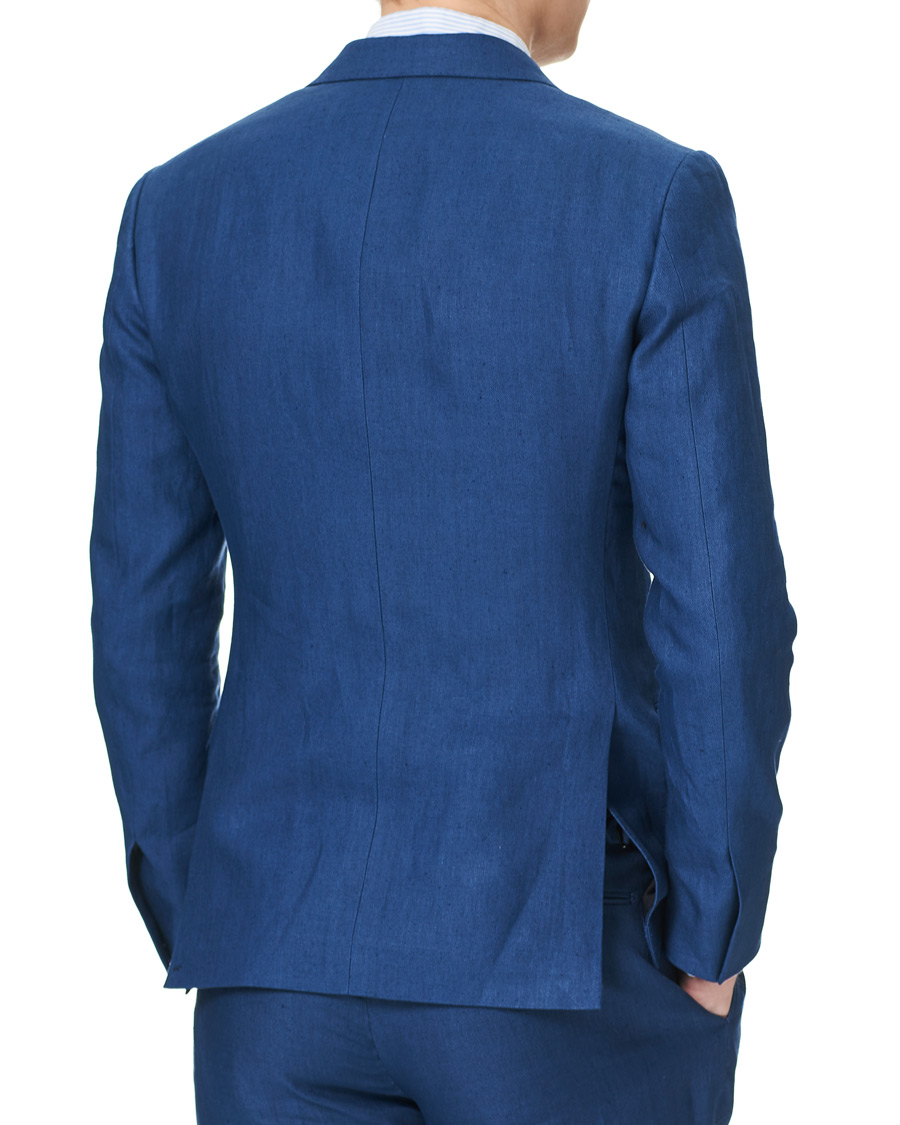 Mies | Pikkutakit | Ralph Lauren Purple Label | Double Breasted Linen Blazer Medium Blue