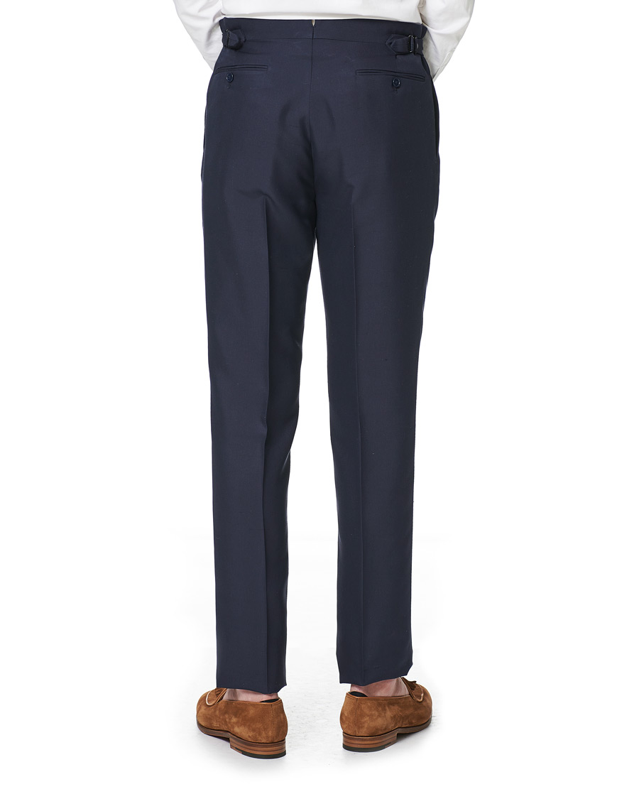 Mies | Housut | Ralph Lauren Purple Label | Shantung Silk Trousers Navy