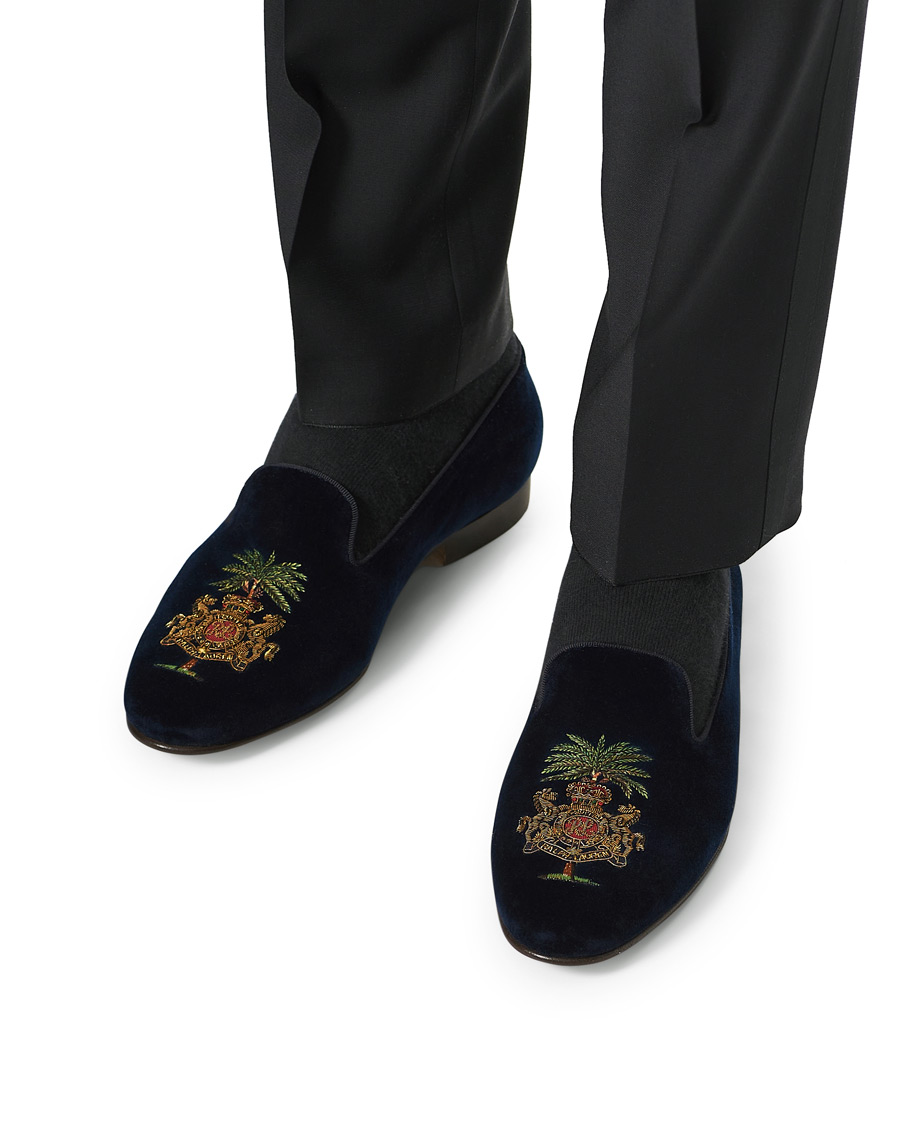 Mies | Ralph Lauren Purple Label Alonso Palm Crest Slippers Navy | Ralph Lauren Purple Label | Alonso Palm Crest Slippers Navy