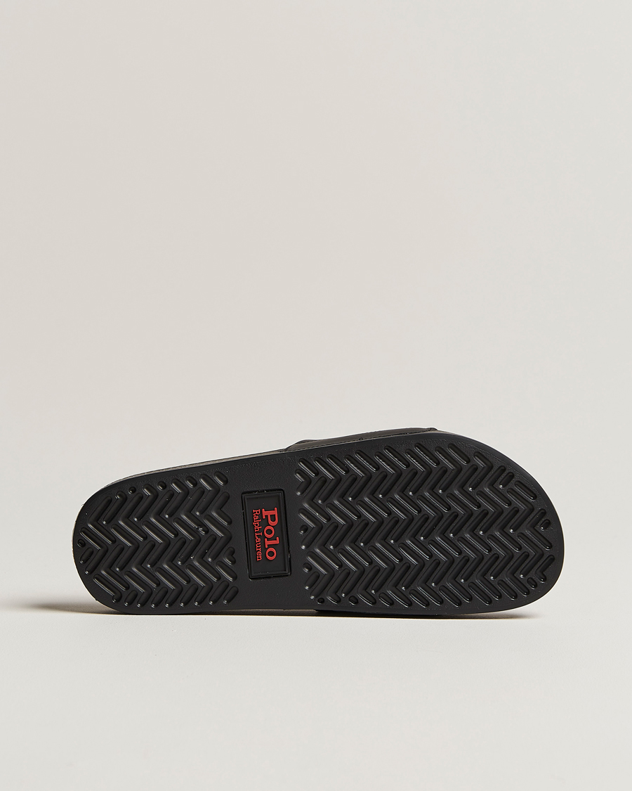 Mies | Polo Ralph Lauren Leather Logo Slides Black | Polo Ralph Lauren | Leather Logo Slides Black