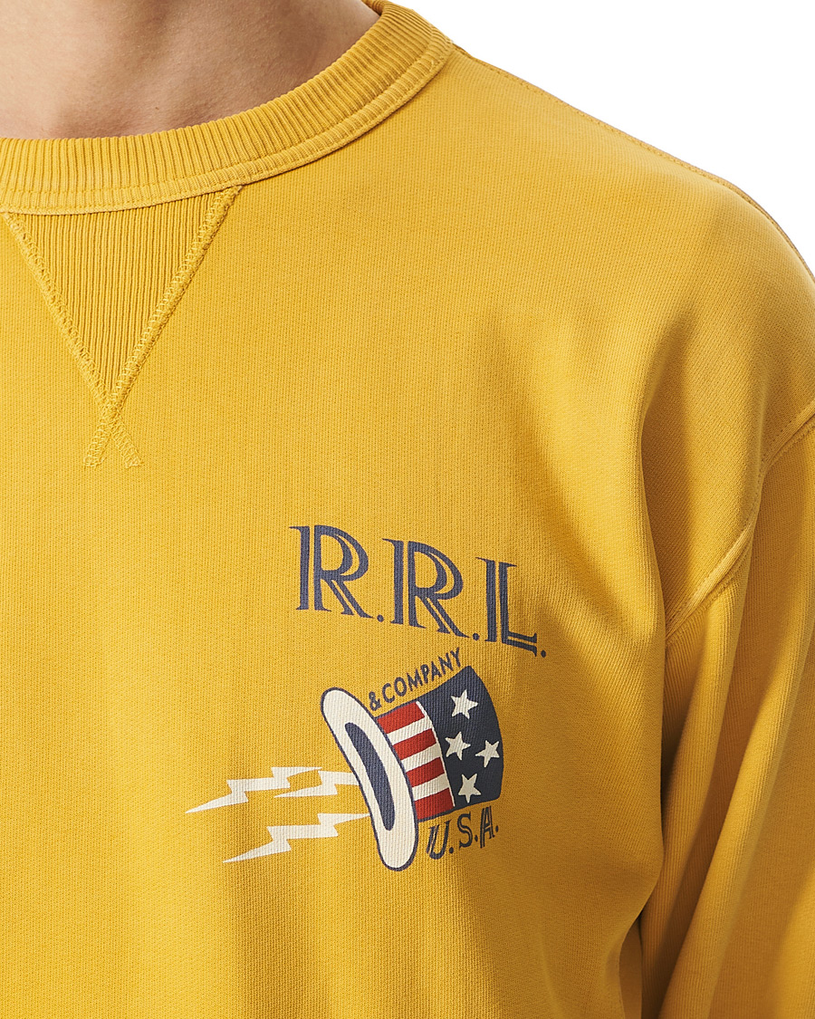 Mies | Puserot | RRL | Graphic Logo Sweatshirt Yellow