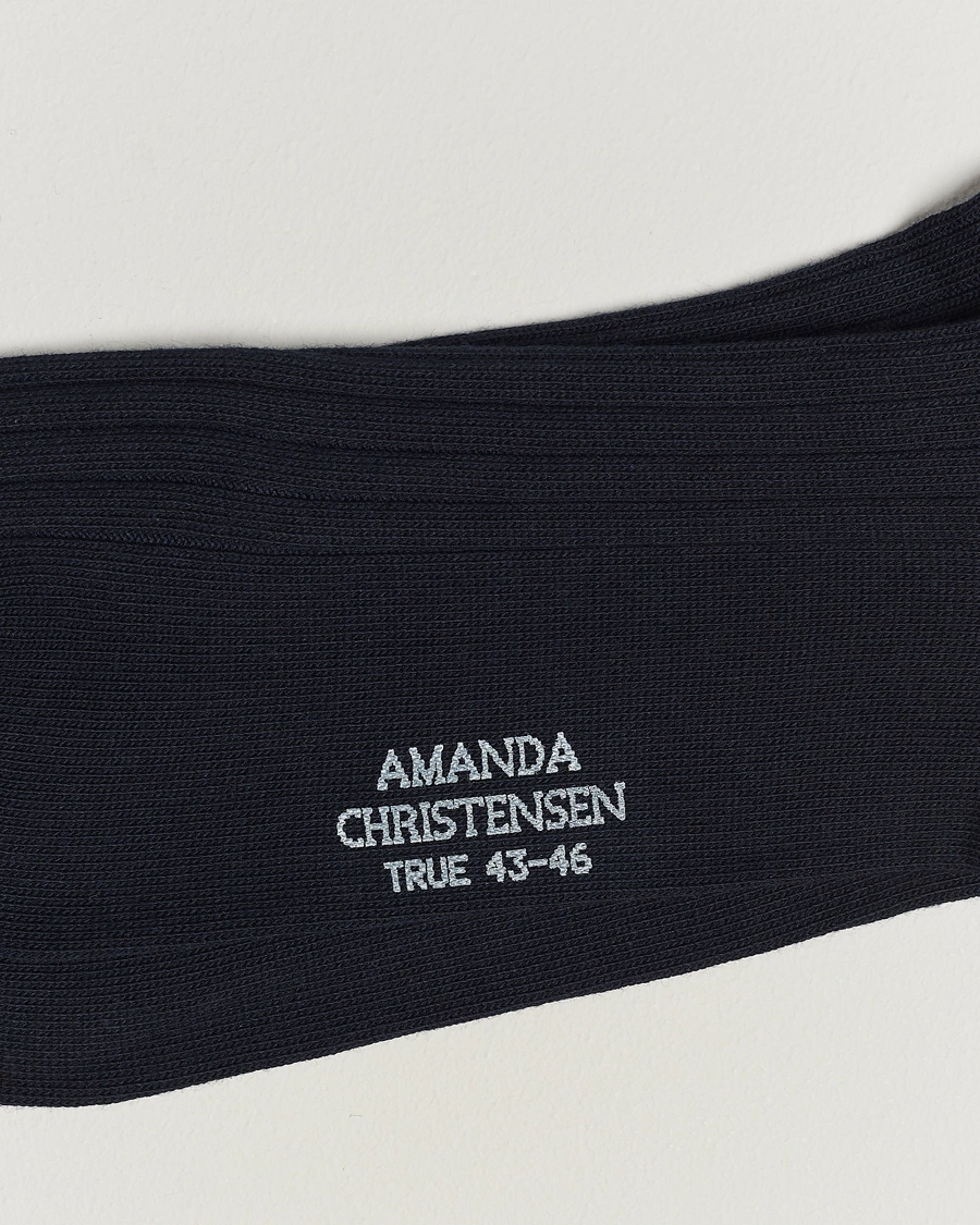 Mies | Sukat | Amanda Christensen | 3-Pack True Cotton Ribbed Socks Dark Navy