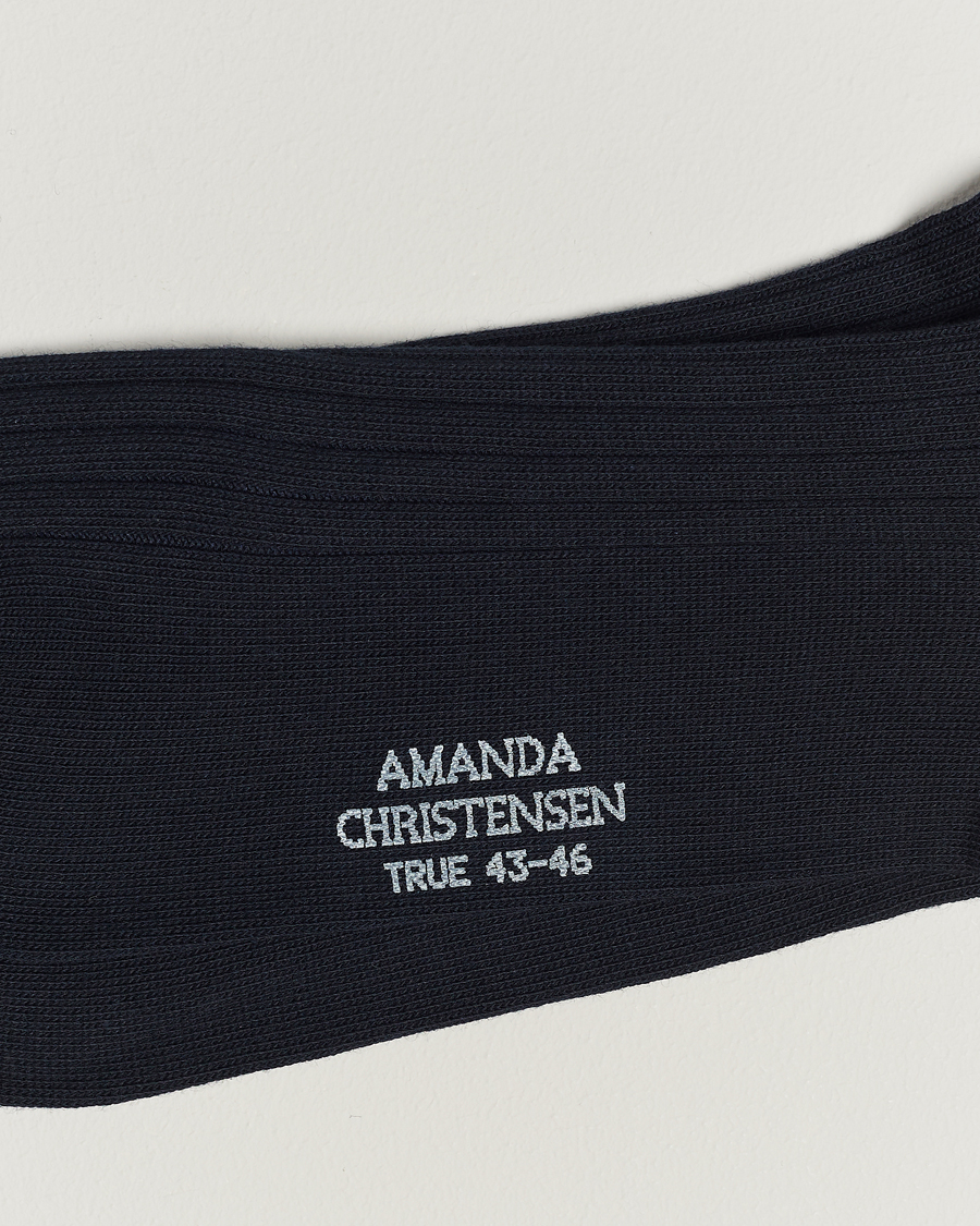 Mies | Alusvaatteet | Amanda Christensen | 3-Pack True Cotton Ribbed Socks Dark Navy