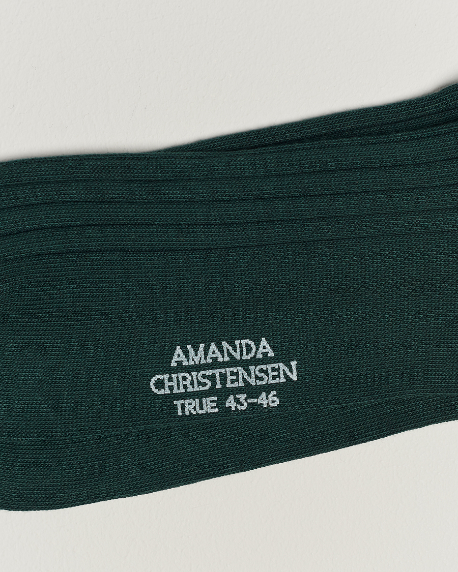 Mies | Business & Beyond | Amanda Christensen | 3-Pack True Cotton Ribbed Socks Bottle Green