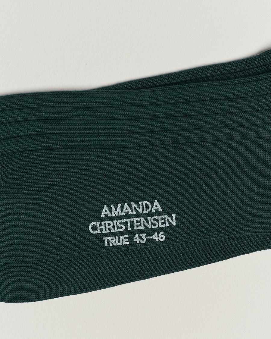 Mies | Alusvaatteet | Amanda Christensen | 3-Pack True Cotton Ribbed Socks Bottle Green