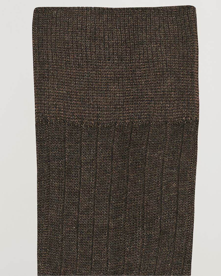 Mies | Varrelliset sukat | Amanda Christensen | 3-Pack True Cotton Ribbed Socks Brown Melange