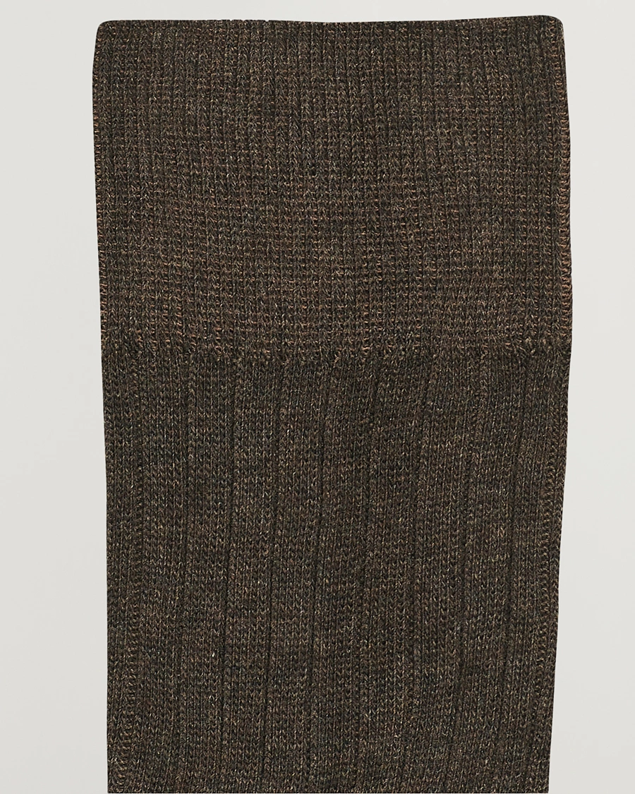 Mies |  | Amanda Christensen | 3-Pack True Cotton Ribbed Socks Brown Melange